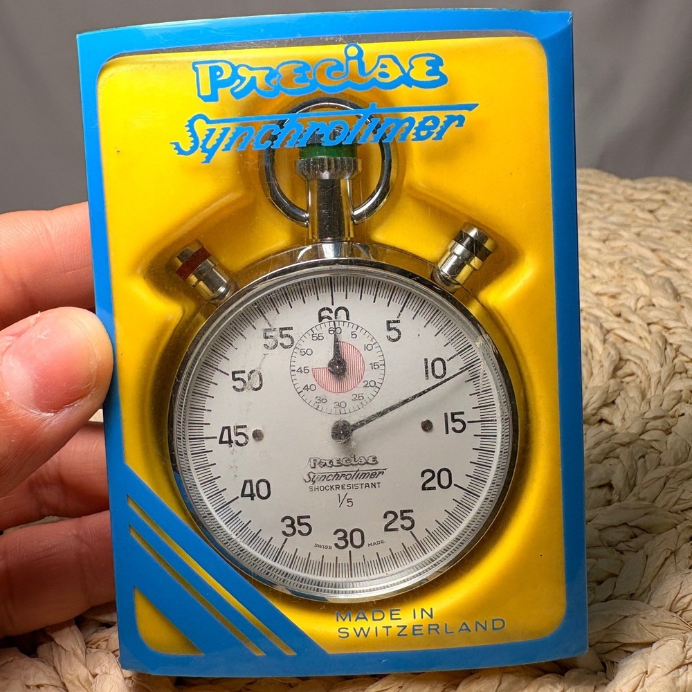 Vintage Precise Synchrotimer Stopwatch Swiss Made Shock Resistant Timer